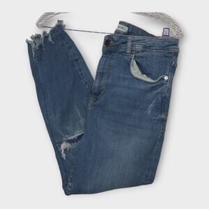 Womens ZARA Ankle Skinny Distressed Jeans Size 31"